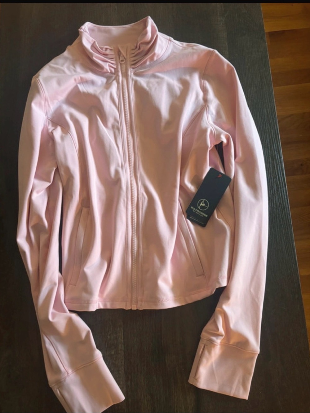 90 Degree By Reflex Pale Pink Zip-Front Bomber Jacket